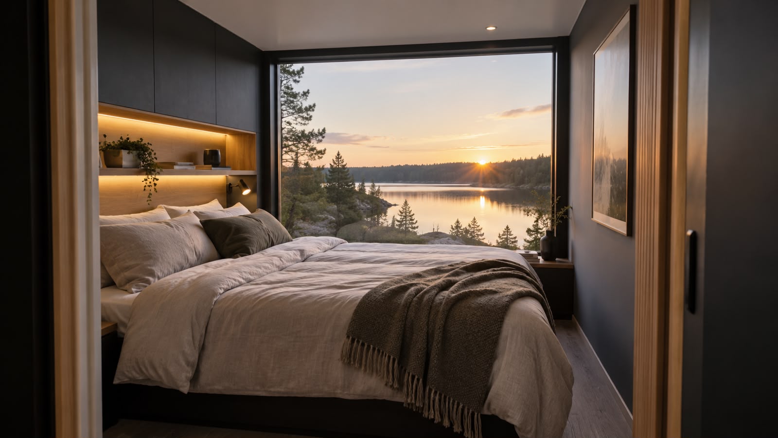 Tiny House Container Schlafzimmer Fenster